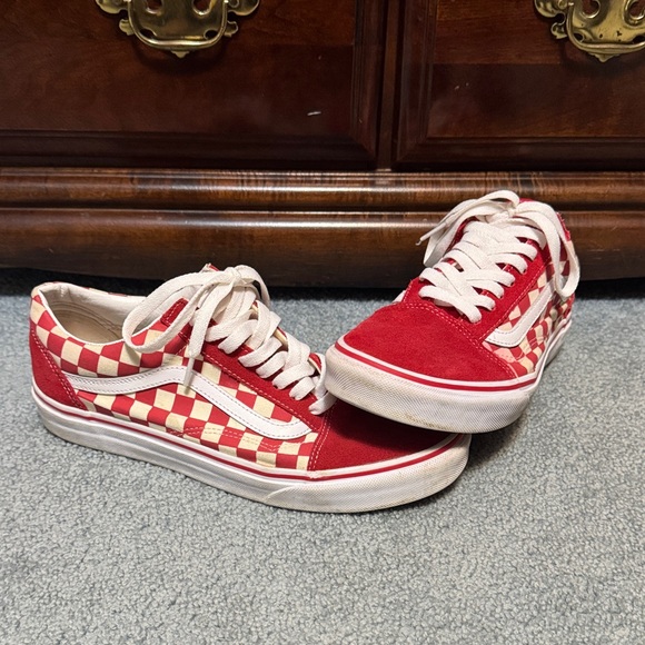 Vans Shoes - Red and White Checkered Vans